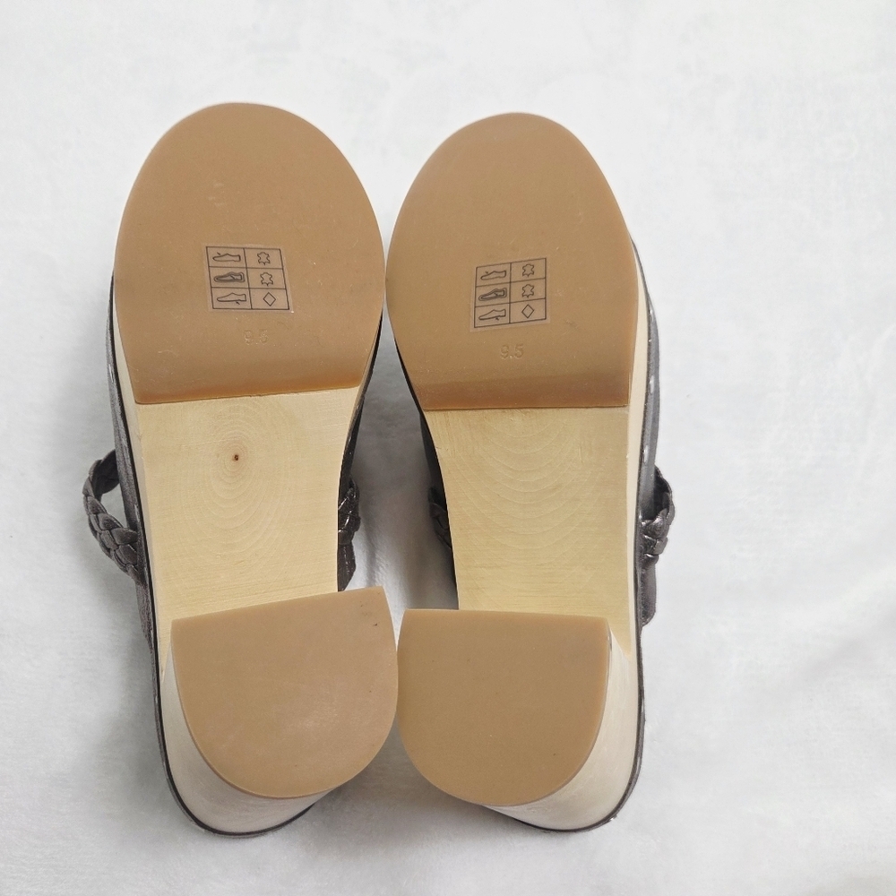 Paige Alex GunMental Suede Heels Platform Clogs - Picture 6 of 9